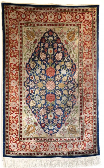 Exquisite Miniature Silk Rug