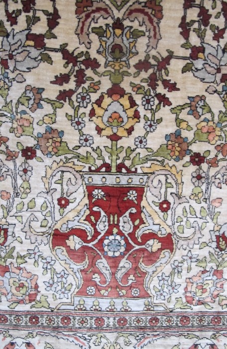 Fine Silk Hereke Rug with Signature