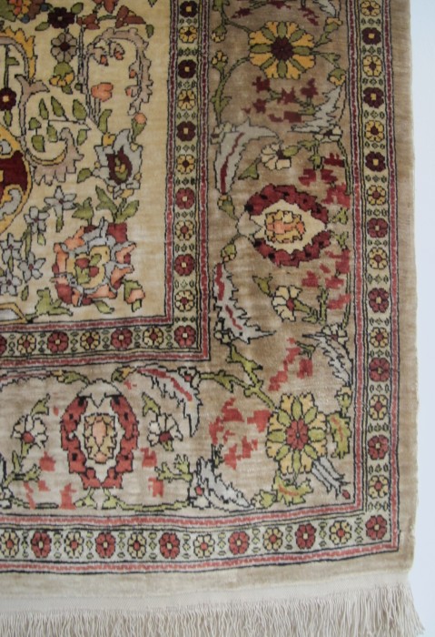 Fine Silk Hereke Rug with Signature