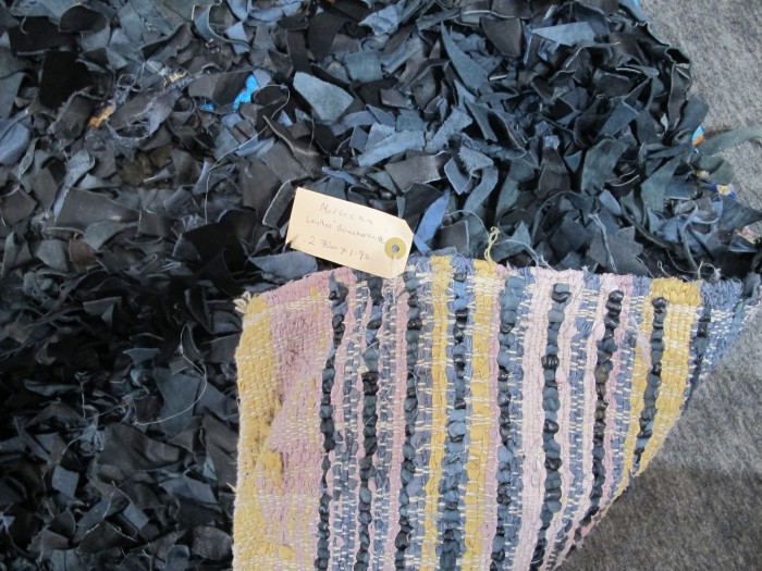 Vintage Leather Rag Rug 