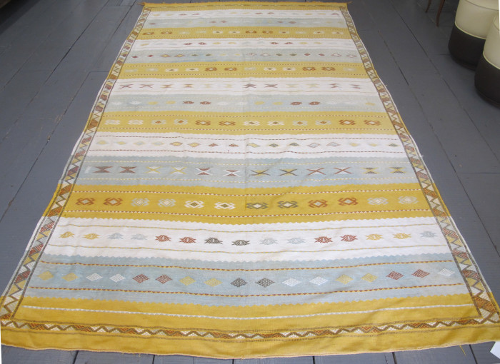 Silk and Cotton Moroccan Kilim