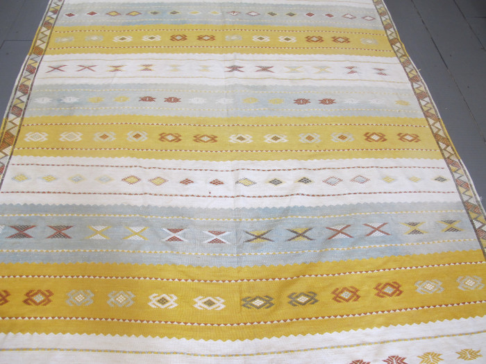 Silk and Cotton Moroccan Kilim