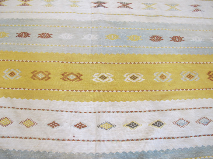 Silk and Cotton Moroccan Kilim