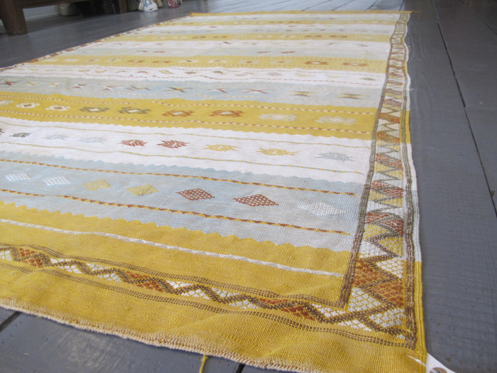 Silk and Cotton Moroccan Kilim