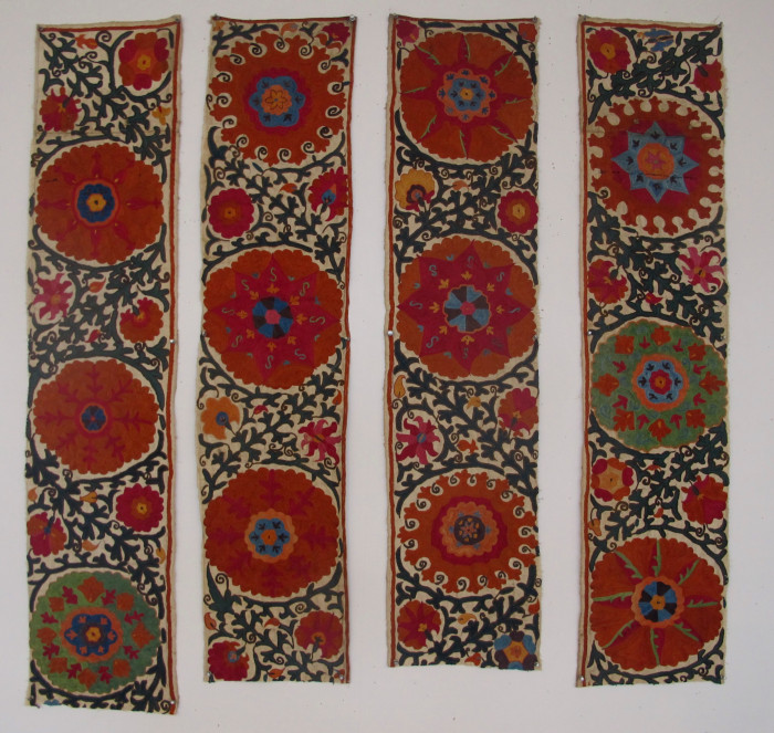 A Group of Bokhara Suzani Border Fragments