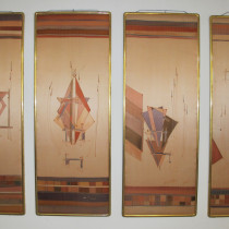 Image of A Set of Hand Painted Silk Panels